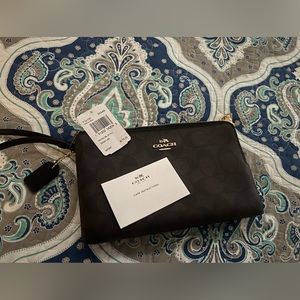 Brown with Black C’s Coach Wristlet *NEW unused*
